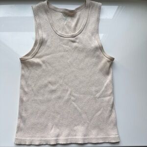 Brandy Melville Tan Ribbed Tank Top
